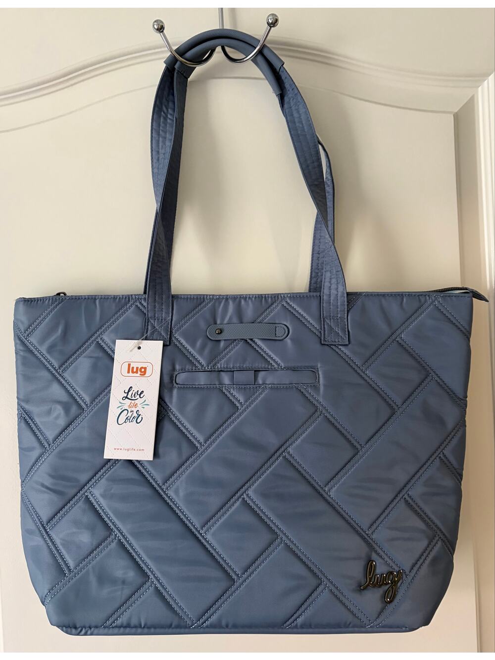 Lug Skyliner 2 Blue Quilted Tote Bag NWT Trolley Sleeve RFID New